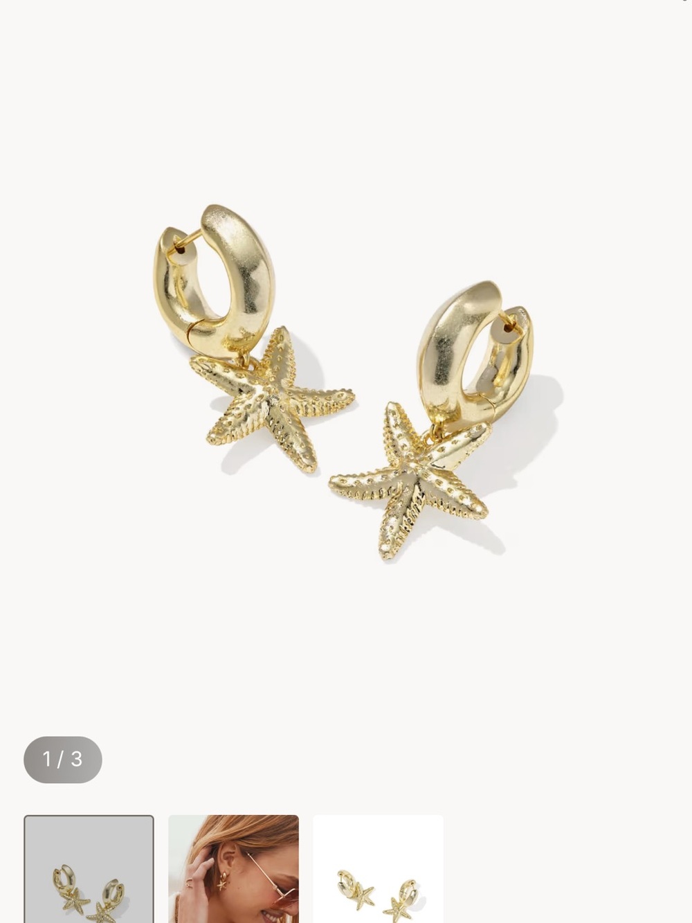 NWT Kendra Scott Starfish Huggie Hoop Earrings